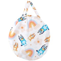 Bluey, Bluey Merch, Bluey Pattern, Bluey Bluey, Bingo, Bluey Design, Bluey Dog Giant Round Zipper Tote by avitendut