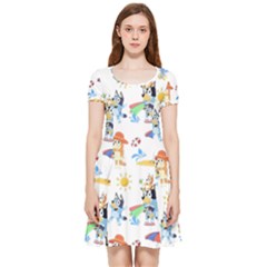 Bluey, Bluey Merch, Bluey Pattern, Bluey Bluey, Bingo, Bluey Design, Bluey Dog Inside Out Cap Sleeve Dress by avitendut