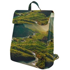 Mountains Trees Forest Flap Top Backpack by Anend