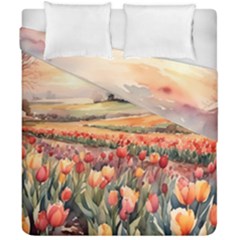 Tulips Field Tree Duvet Cover Double Side (california King Size) by Anend