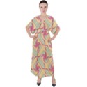 Abstract Pattern Design Scrapbooking V-Neck Boho Style Maxi Dress View1