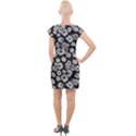 Mid Century Retro Floral 1970s 1960s Pattern 86 Cap Sleeve Bodycon Dress View2