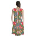 Mid Century Retro Floral 1970s 1960s Pattern 83 Sleeveless Waist Tie Chiffon Dress View2