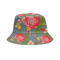 Mid Century Retro Floral 1970s 1960s Pattern 83 Inside Out Bucket Hat by violetheavensky