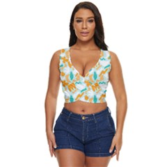 Design Pattern Seamless Tropical Women s Sleeveless Wrap Top by Tsamara