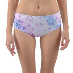 Digital Art Artwork Abstract Pink Purple Reversible Mid-waist Bikini Bottoms by Dutashop