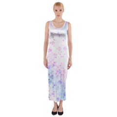 Digital Art Artwork Abstract Pink Purple Fitted Maxi Dress by Dutashop