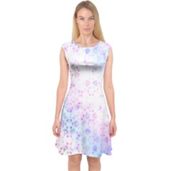 Digital Art Artwork Abstract Pink Purple Capsleeve Midi Dress by Dutashop