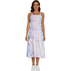 Digital Art Artwork Abstract Pink Purple Sleeveless Shoulder Straps Boho Dress by Dutashop