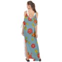 Mid Century Retro Floral 1970s 1960s Pattern 78 Maxi Chiffon Cover Up Dress View2