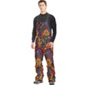 Mid Century Retro Floral 1970s 1960s Pattern 69 Men s Front Zip Ski And Snowboard Bib Pants View2
