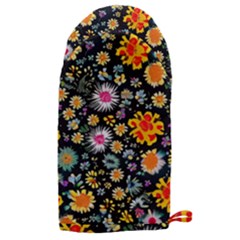 Mid Century Retro Floral 1970s 1960s Pattern 57 Microwave Oven Glove by violetheavensky