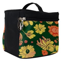 Mid Century Retro Floral 1970s 1960s Pattern 68 Make Up Travel Bag (small) by violetheavensky