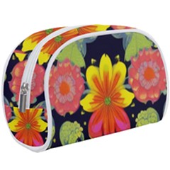 Mid Century Retro Floral 1970s 1960s Pattern 54 Make Up Case (large) by violetheavensky