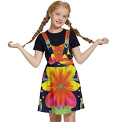 Mid Century Retro Floral 1970s 1960s Pattern 54 Kids  Apron Dress by violetheavensky