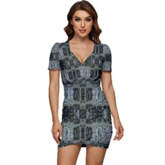 Kadrinia Low Cut Cap Sleeve Mini Dress | M3gallerystudio  by m3galleryStudio