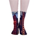 Sci-fi Futuristic Science Fiction City Neon Scene Artistic Technology Machine Fantasy Gothic Town Bu Smooth Crew Length Tube Socks View1