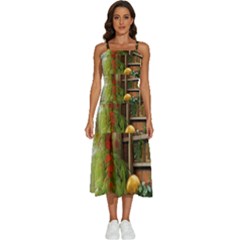 Room Interior Library Books Bookshelves Reading Literature Study Fiction Old Manor Book Nook Reading Sleeveless Shoulder Straps Boho Dress by Posterlux