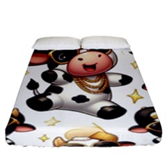 Dancing Cow Fitted Sheet Fitted Sheet (queen Size) by thatfashion