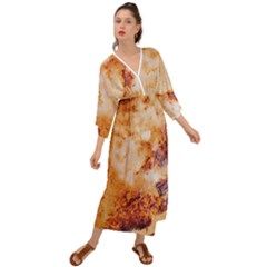 Burnt Paper Texture Print Design Grecian Style  Maxi Dress by dflcprintsclothing