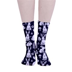 Easter Bunny Pattern Smooth Crew Length Tube Socks by Valentinaart