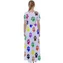 Pawprints Paw Prints Paw Animal High Waist Short Sleeve Maxi Dress View2