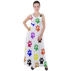 Pawprints Paw Prints Paw Animal Empire Waist Velour Maxi Dress by Anend
