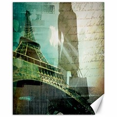 Modern Shopaholic Girl  Paris Eiffel Tower Art  Canvas 11  X 14  (unframed) by chicelegantboutique
