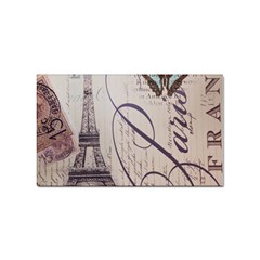 Vintage Scripts Floral Scripts Butterfly Eiffel Tower Vintage Paris Fashion Sticker (rectangle) by chicelegantboutique