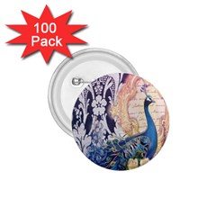 Damask French Scripts  Purple Peacock Floral Paris Decor 1 75  Button (100 Pack) by chicelegantboutique