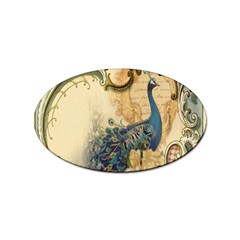 Victorian Swirls Peacock Floral Paris Decor Sticker (oval) by chicelegantboutique