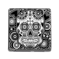 Sugar Skull Memory Card Reader With Storage (square) by Ancello