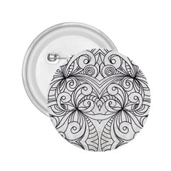 Drawing Floral Doodle 1 2 25  Button by MedusArt