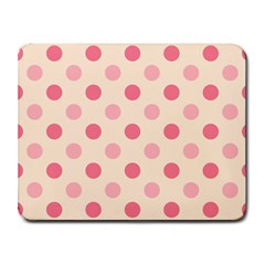 Pale Pink Polka Dots Small Mouse Pad (rectangle) by Colorfulart23