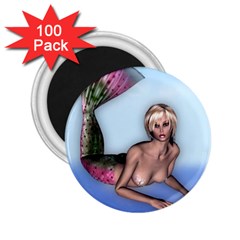 Mermaid On The Beach 2 25  Button Magnet (100 Pack) by goldenjackal