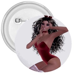 Miss Bunny In Red Lingerie 3  Button by goldenjackal