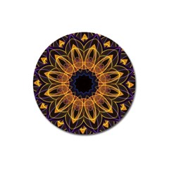 Yellow Purple Lotus Mandala Magnet 3  (round) by Zandiepants