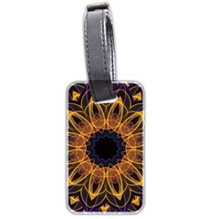 Yellow Purple Lotus Mandala Luggage Tag (two Sides) by Zandiepants