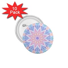Soft Rainbow Star Mandala 1 75  Button (10 Pack) by Zandiepants