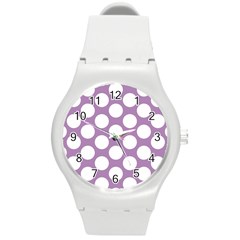 Lilac Polkadot Plastic Sport Watch (medium) by Zandiepants