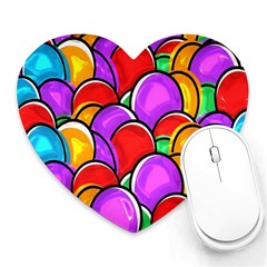 Colored Easter Eggs Mouse Pad (heart) by StuffOrSomething
