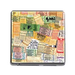 Retro Concert Tickets Memory Card Reader With Storage (square) by StuffOrSomething