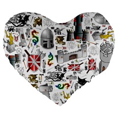 Medieval Mash Up 19  Premium Heart Shape Cushion by StuffOrSomething