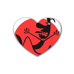 Running Man Drink Coasters 4 Pack (heart)  by StuffOrSomething