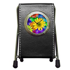 Gerbera Daisies Stationery Holder Clock by StuffOrSomething