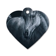 Equine Grace  Dog Tag Heart (two Sided) by TonyaButcher