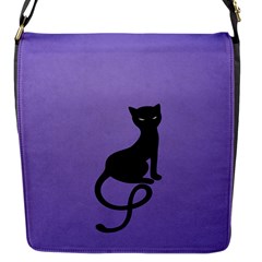 Purple Gracious Evil Black Cat Flap Closure Messenger Bag (small) by CreaturesStore