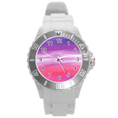 Abstract In Pink & Purple Plastic Sport Watch (large) by StuffOrSomething