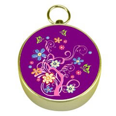 Flowery Flower Gold Compass by SaraThePixelPixie