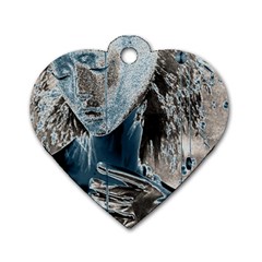 Feeling Blue Dog Tag Heart (one Sided)  by FunWithFibro